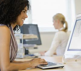 Girl on Desktop computer